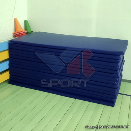 Чехол для борцовского мата 1x2х0,04м.,  ис. кожа, без крепления, Синий